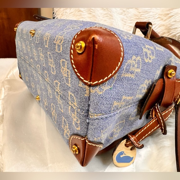 Vintage Dooney & Bourke Small Double Pocket Monogram Doctor Bag Satchel - Picture 5 of 16